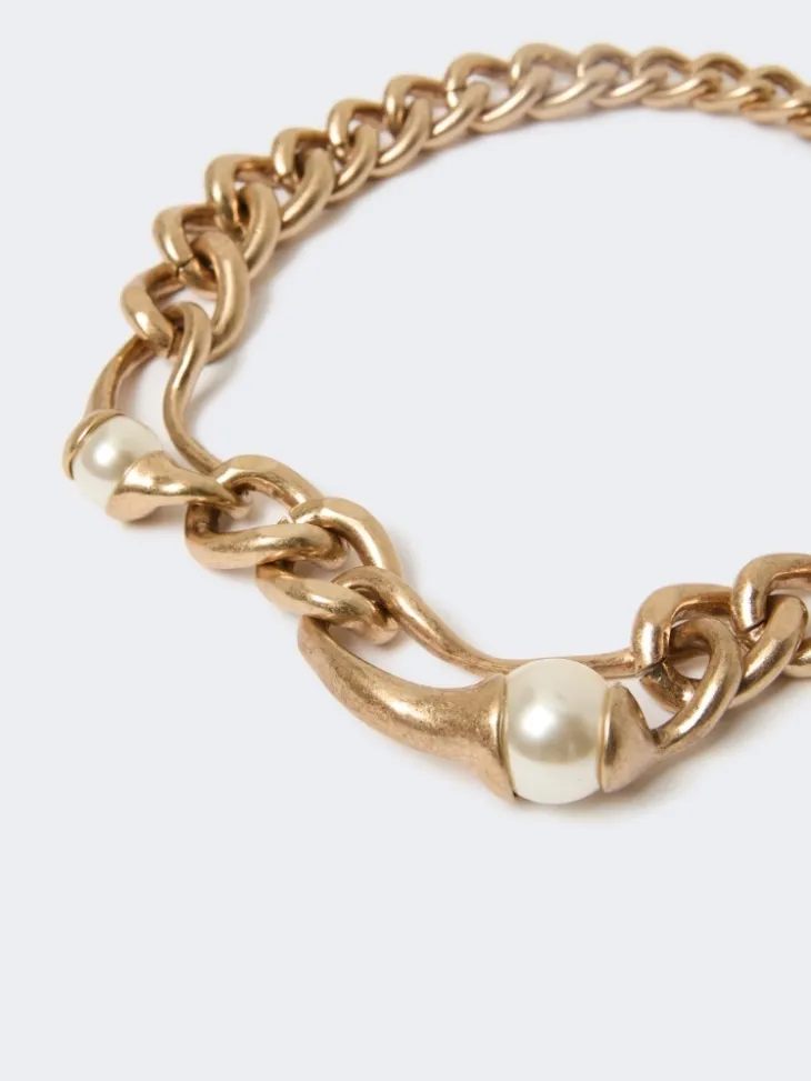 Metal chain choker necklace - GOLD
