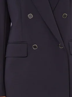 Milano-knit double-breasted jersey blazer - NAVY