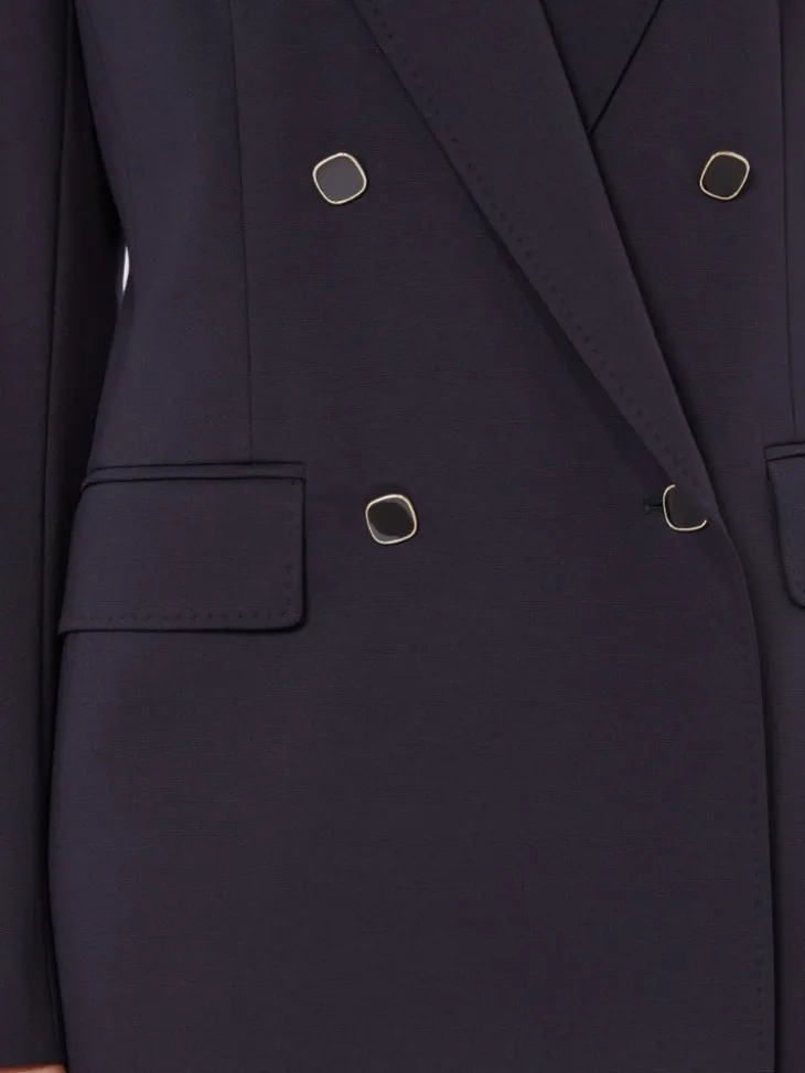 Milano-knit double-breasted jersey blazer - NAVY