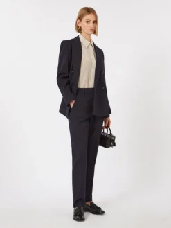 Milano-knit double-breasted jersey blazer - NAVY