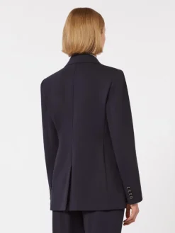Milano-knit double-breasted jersey blazer - NAVY