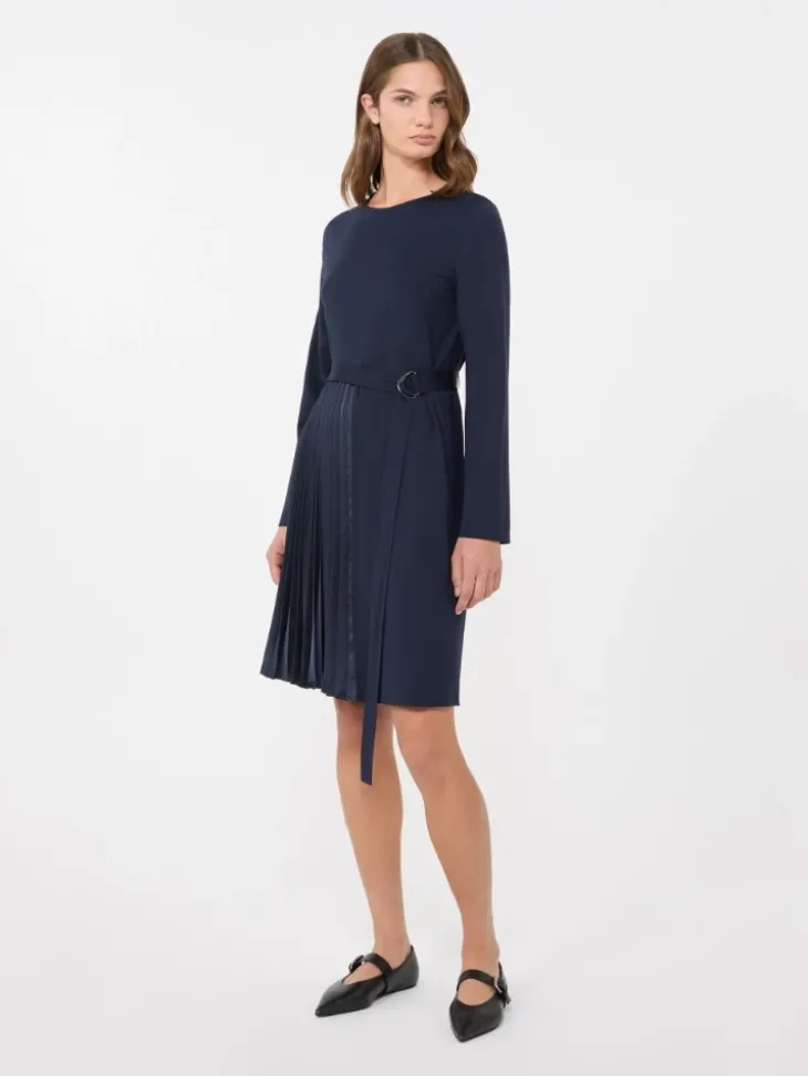 Milano-knit jersey dress - NAVY