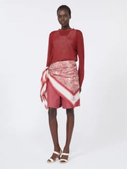 Modal and silk maxi square - SALMON