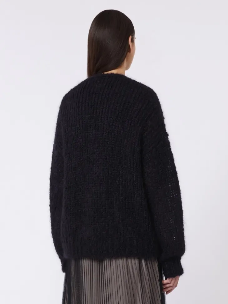 Mohair cardigan - BLACK