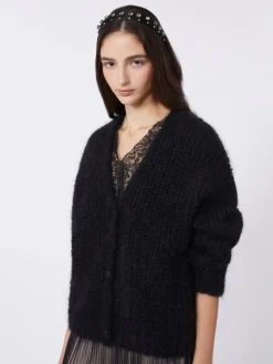 Mohair cardigan - BLACK