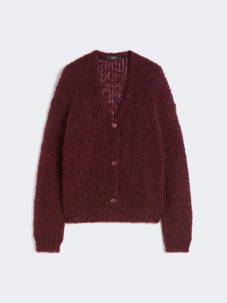 Mohair cardigan - BORDEAUX