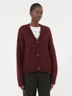 Mohair cardigan - BORDEAUX