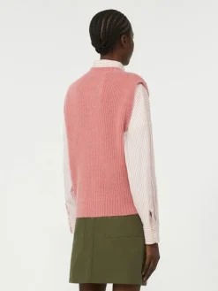 Mohair-blend gilet - ANTIQUE ROSE