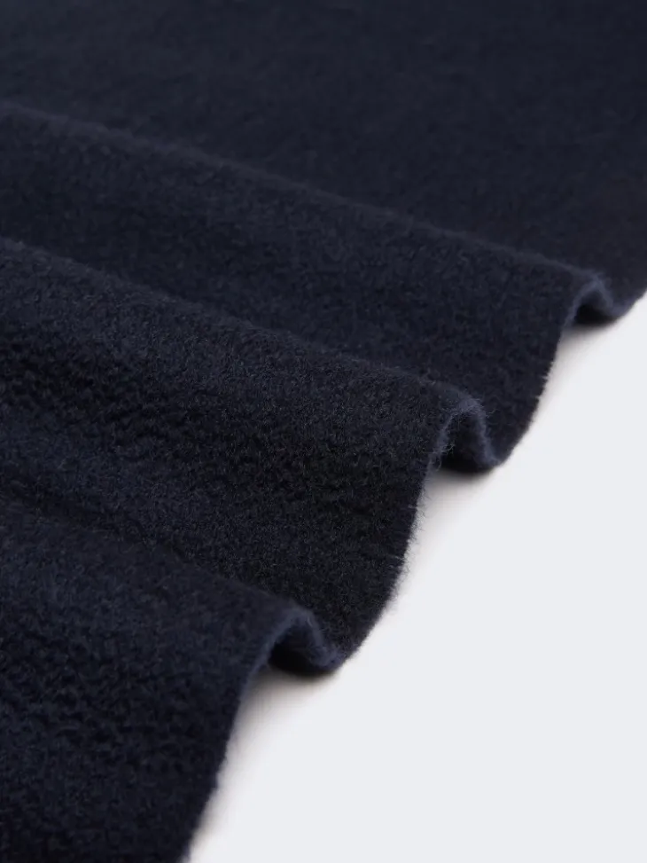 Monogram-embroidered cashmere stole - ULTRAMARINE
