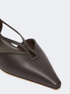 Nappa leather ballet flats - DARK BROWN