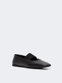 Nappa leather ballet flats - BLACK