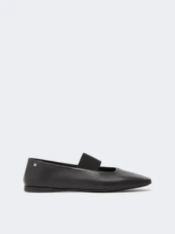 Nappa leather ballet flats - BLACK