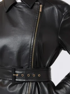 Nappa leather biker jacket - BLACK