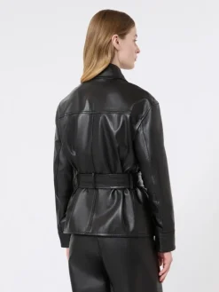 Nappa leather biker jacket - BLACK