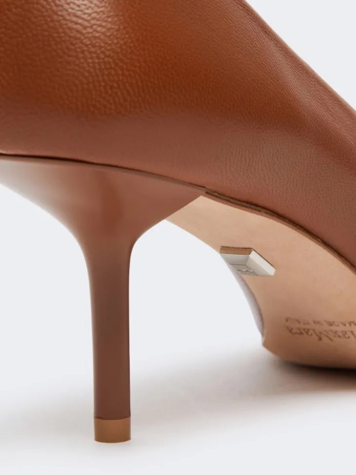 Nappa leather court shoes - TOBACCO