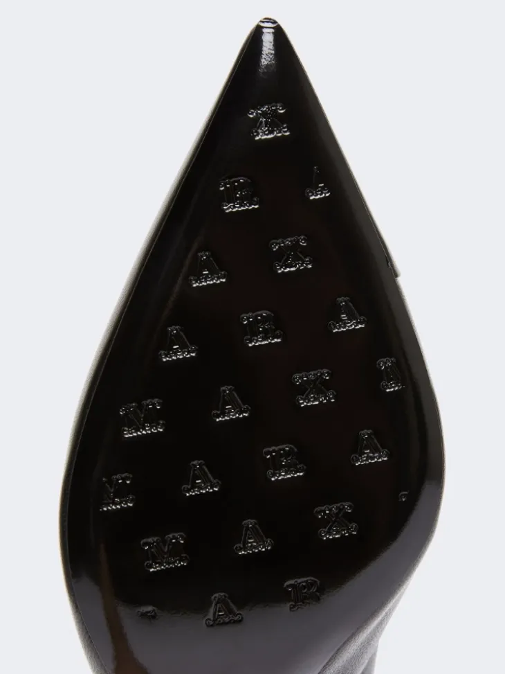 Nappa leather court shoes - BLACK