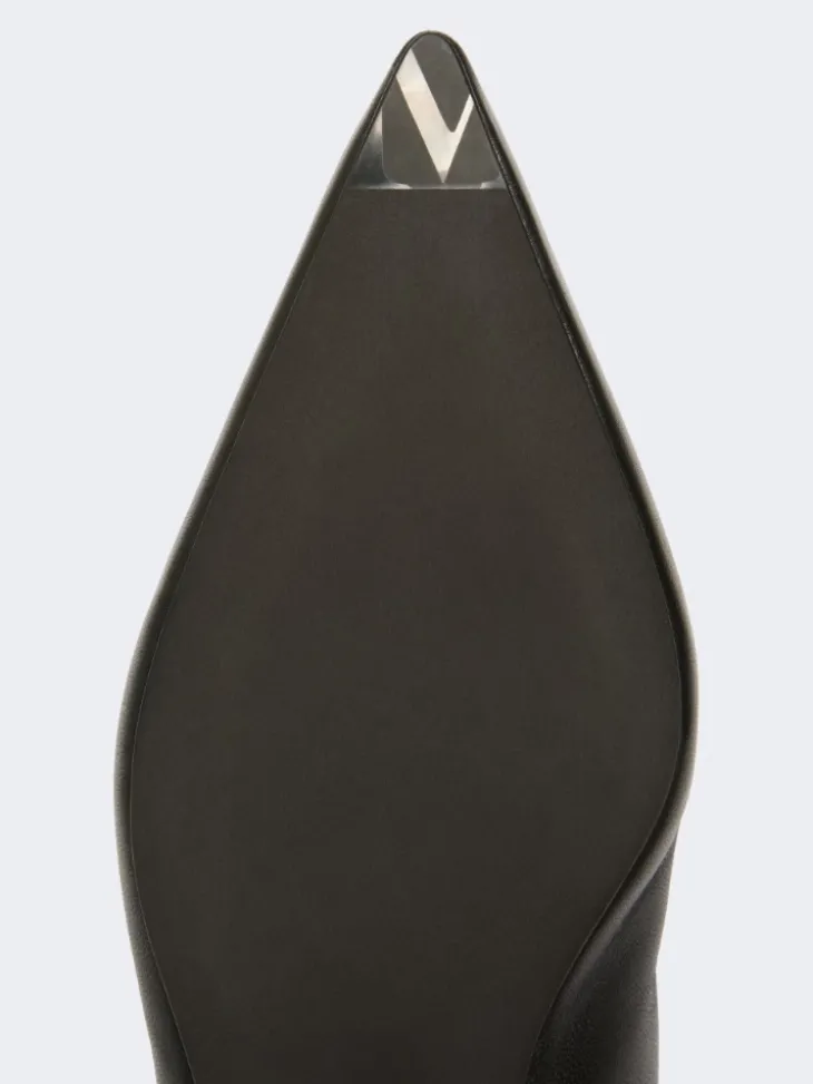 Nappa leather flat slingbacks - BLACK