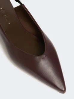 Nappa leather flat slingbacks - BORDEAUX