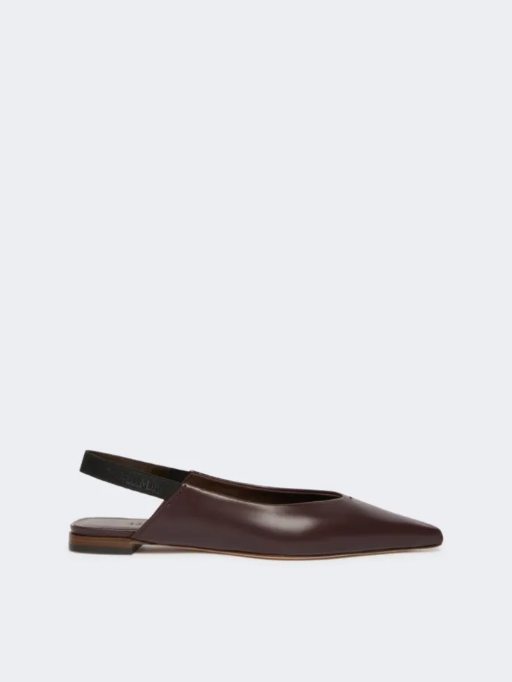 Nappa leather flat slingbacks - BORDEAUX