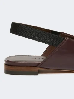 Nappa leather flat slingbacks - BORDEAUX
