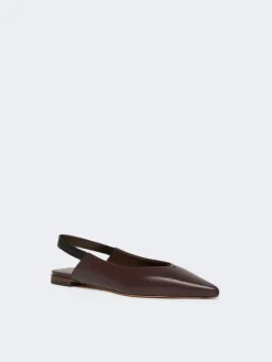 Nappa leather flat slingbacks - BORDEAUX
