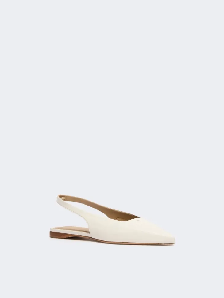 Nappa leather flat slingbacks - IVORY