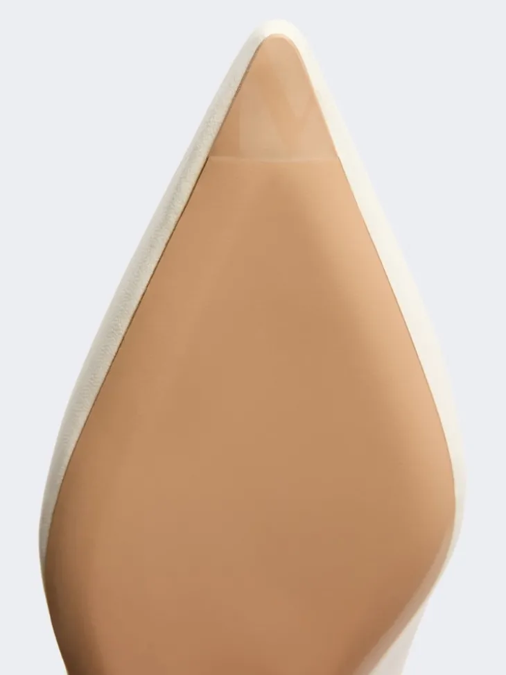 Nappa leather flat slingbacks - IVORY