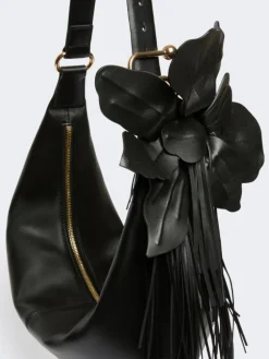 Nappa leather hobo bag - BLACK