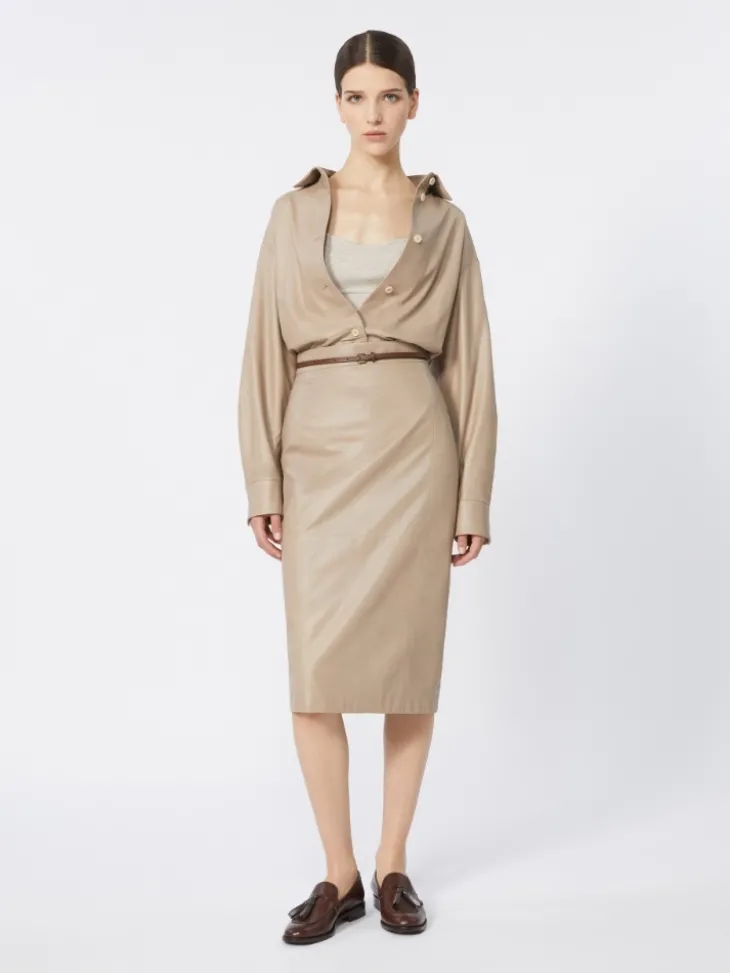 Nappa leather jacket - SAND