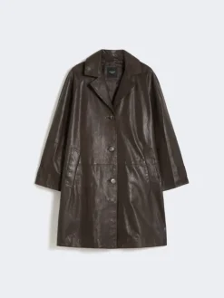 Nappa leather overcoat - BROWN