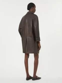 Nappa leather overcoat - BROWN