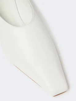 Nappa leather pumps with foldable back - WHITE