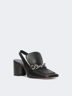 Nappa leather slingbacks - BLACK
