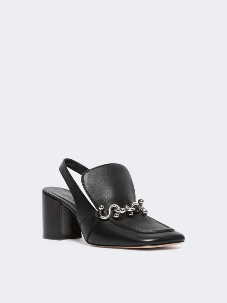 Nappa leather slingbacks - BLACK