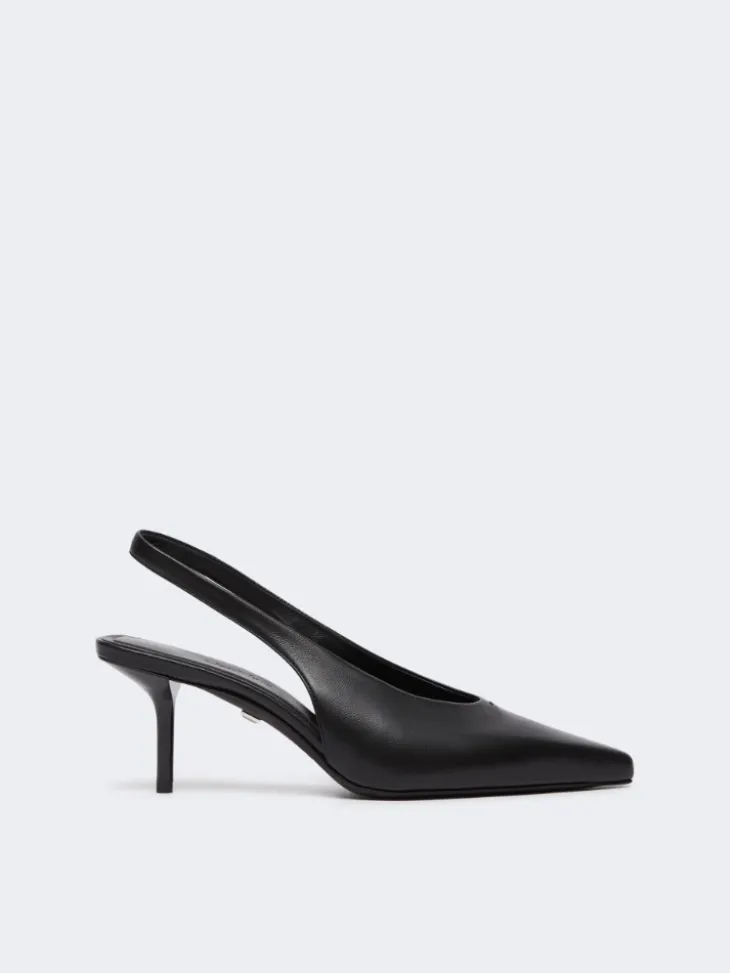Nappa leather slingbacks - BLACK