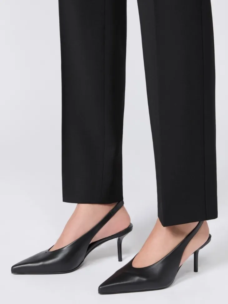 Nappa leather slingbacks - BLACK