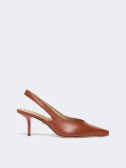Nappa leather slingbacks - RUST