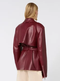 Nappa leather two-piece jacket - BORDEAUX