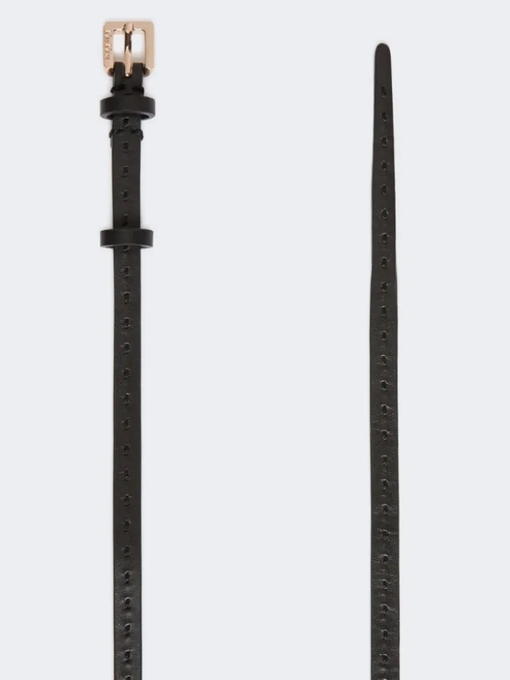 Natural leather belt - BLACK