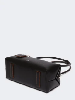 Natural leather bowler bag - BLACK