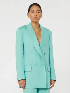 Olimpia Jacket in Chevron linen - WATER