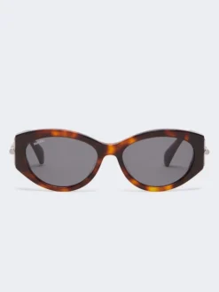 Oval sunglasses - TAWNY BRONZE BROWN