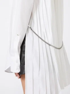 Overshirt with plissé-pleated detail - OPTICAL WHITE