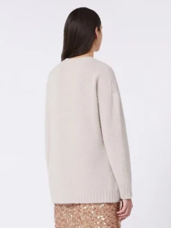 Oversized alpaca and cotton sweater - SAND