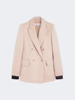 Oversized blazer in organza and linen canvas - CAMEL
