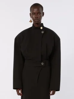 Oversized cotton bomber jacket - BLACK