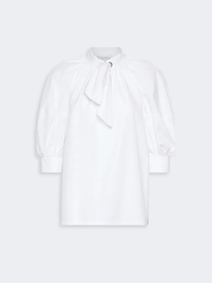Oversized cotton poplin shirt - WHITE