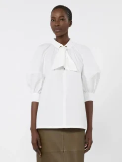 Oversized cotton poplin shirt - WHITE