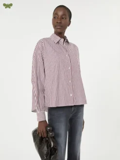 Oversized cotton shirt - BORDEAUX