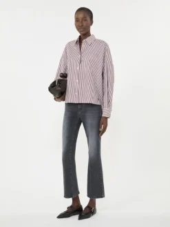 Oversized cotton shirt - BORDEAUX